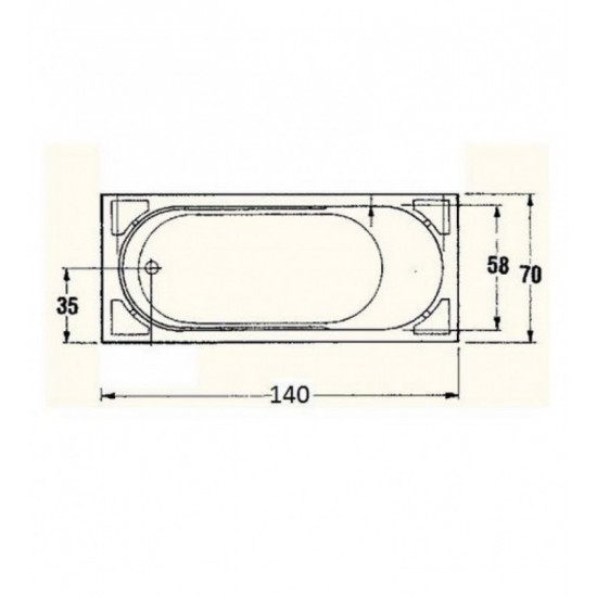 Ορθογώνια Μπανιέρα Ακρυλική Gloria 520 Sanitec 140x70x60cm Ορθογώνια Μπανιέρα Ακρυλική Gloria 520 Sanitec 140x70x60cm